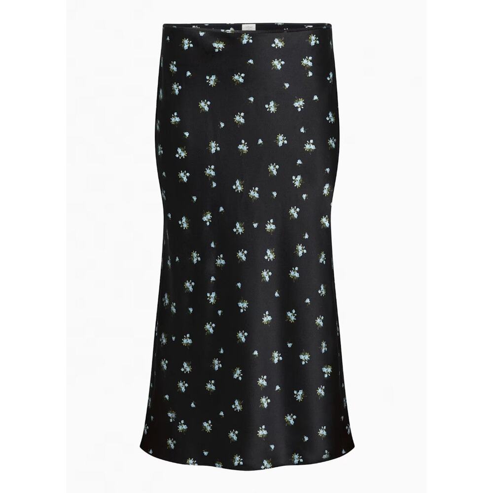 Wilfred Ambience Silk Slip Skirt Black Forget Me Not Floral - 4